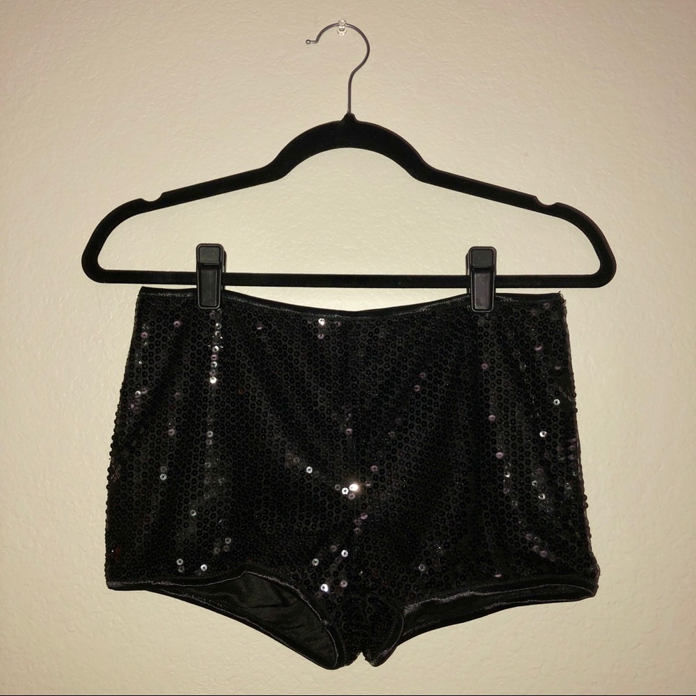 Black Sequin Shorts